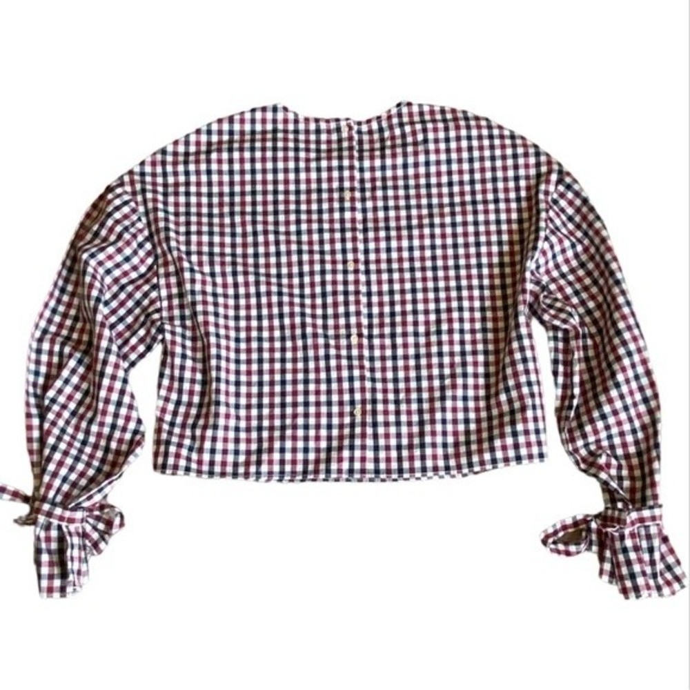 Wilfred Aritzia Gingham Crop Blouse